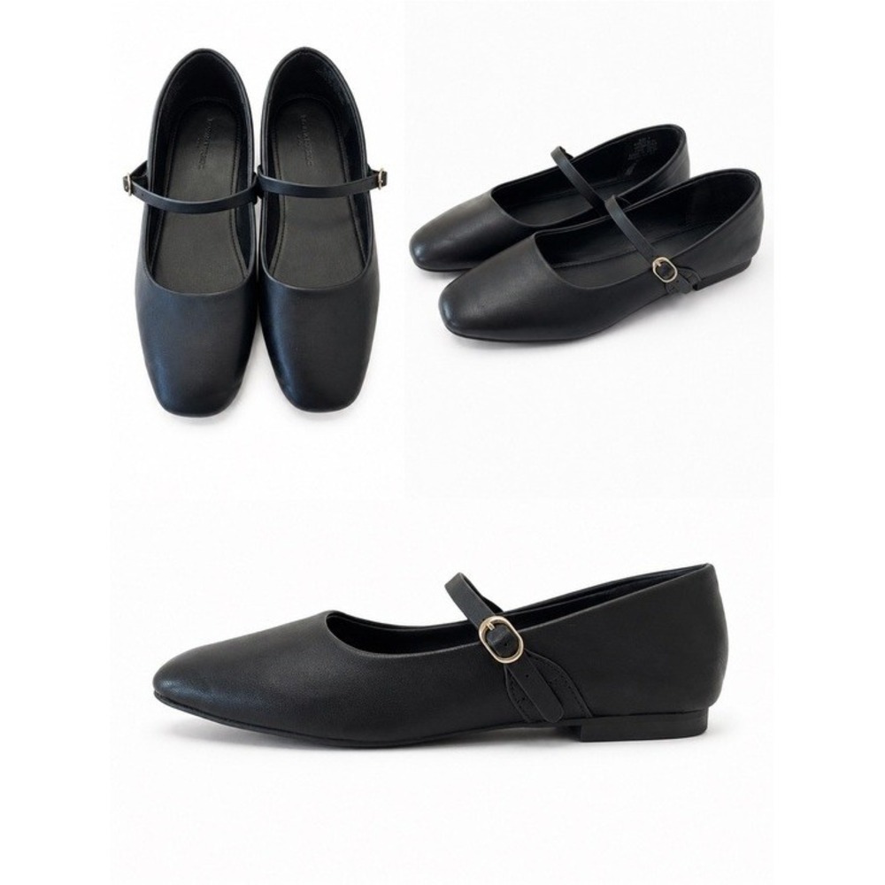 Banana Republic Womens Mary Jane Black Buckle Strap Ballet Flats Size 8